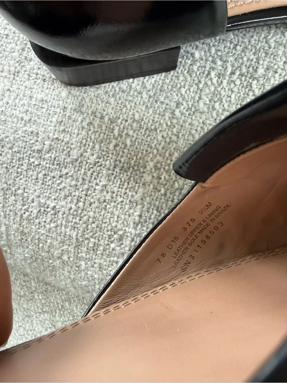 Tory Burch Black Patent Pointed D'Orsay Flats with Kiltie